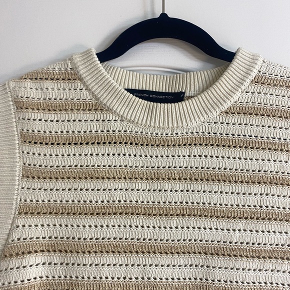 French Connection Sleeveless Neutral Cream Sweater Top - Picture 5 of 6